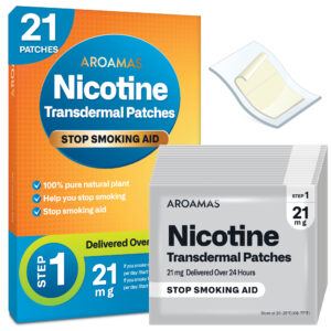 Aroamas Nicotine Patches to Help Quit Smoking - Delivered Over 24 Hours Nicotine (Stop Smoking Step 1 [21 mg])