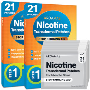 Aroamas Nicotine Patches to Help Quit Smoking - Over 24 Hours Nicotine Transdermal System to Stop Smoking Aids  (Step 1 [2 Pack])